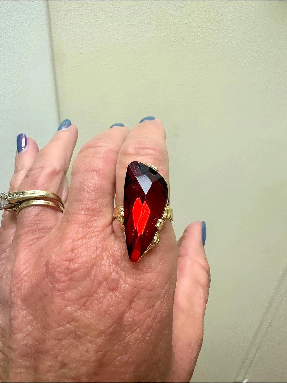 Feed Me Gems Deep Red Aura Ring